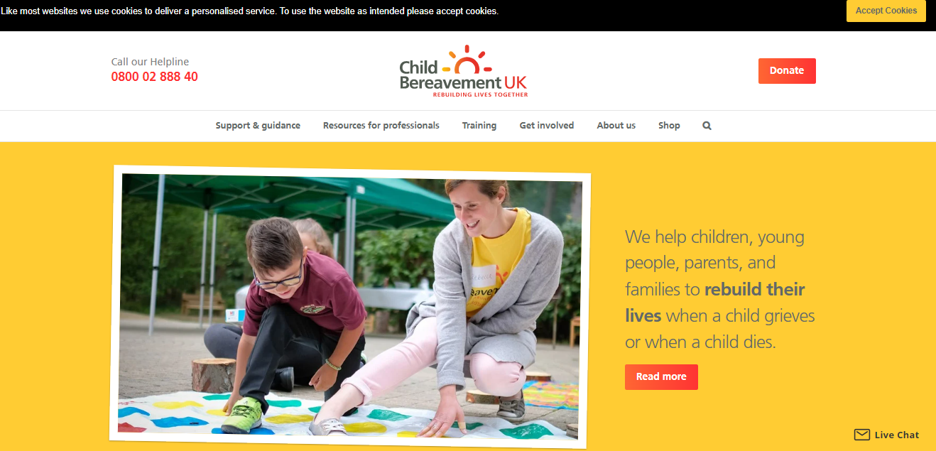 Child bereavement Homepage