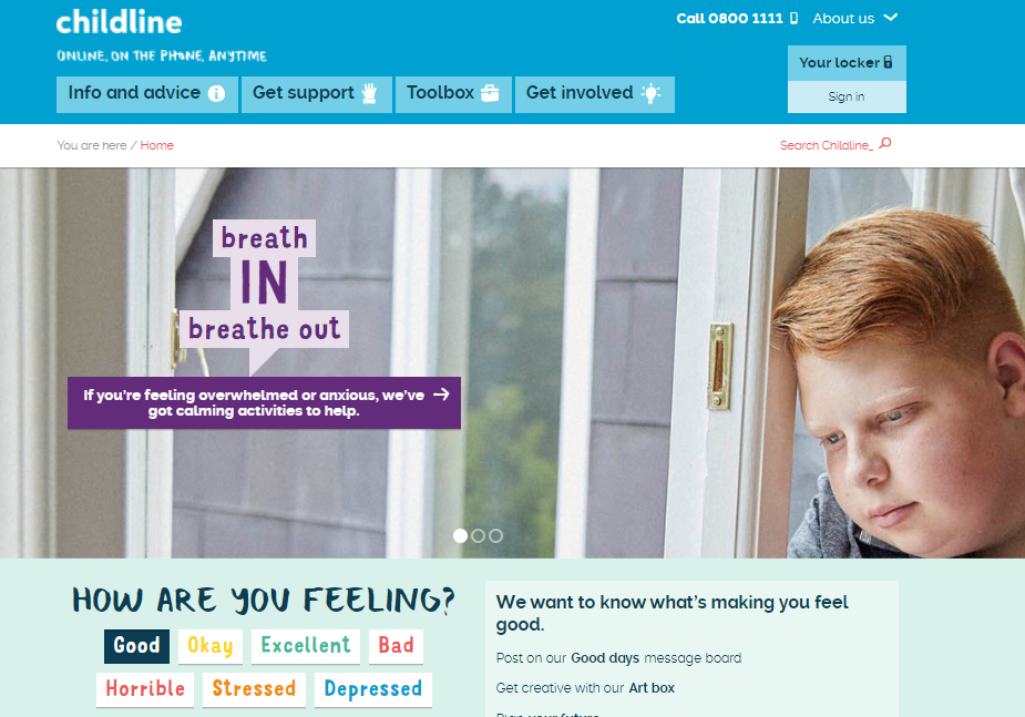 Childline homepage