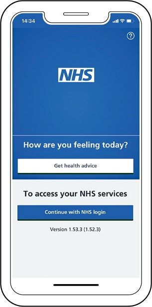 Picture of the NHS app on a smartphone.