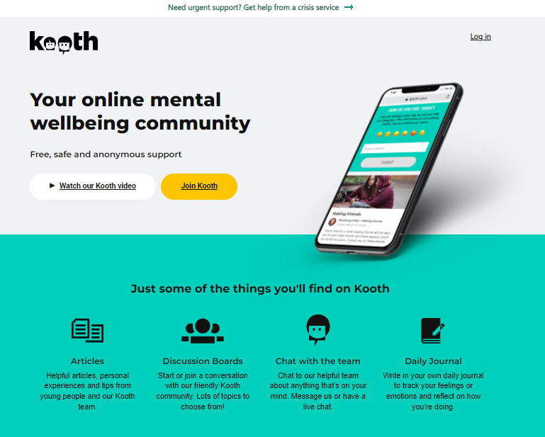Kooth Homepage