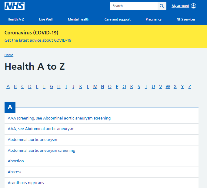 Health A to Z by the NHS